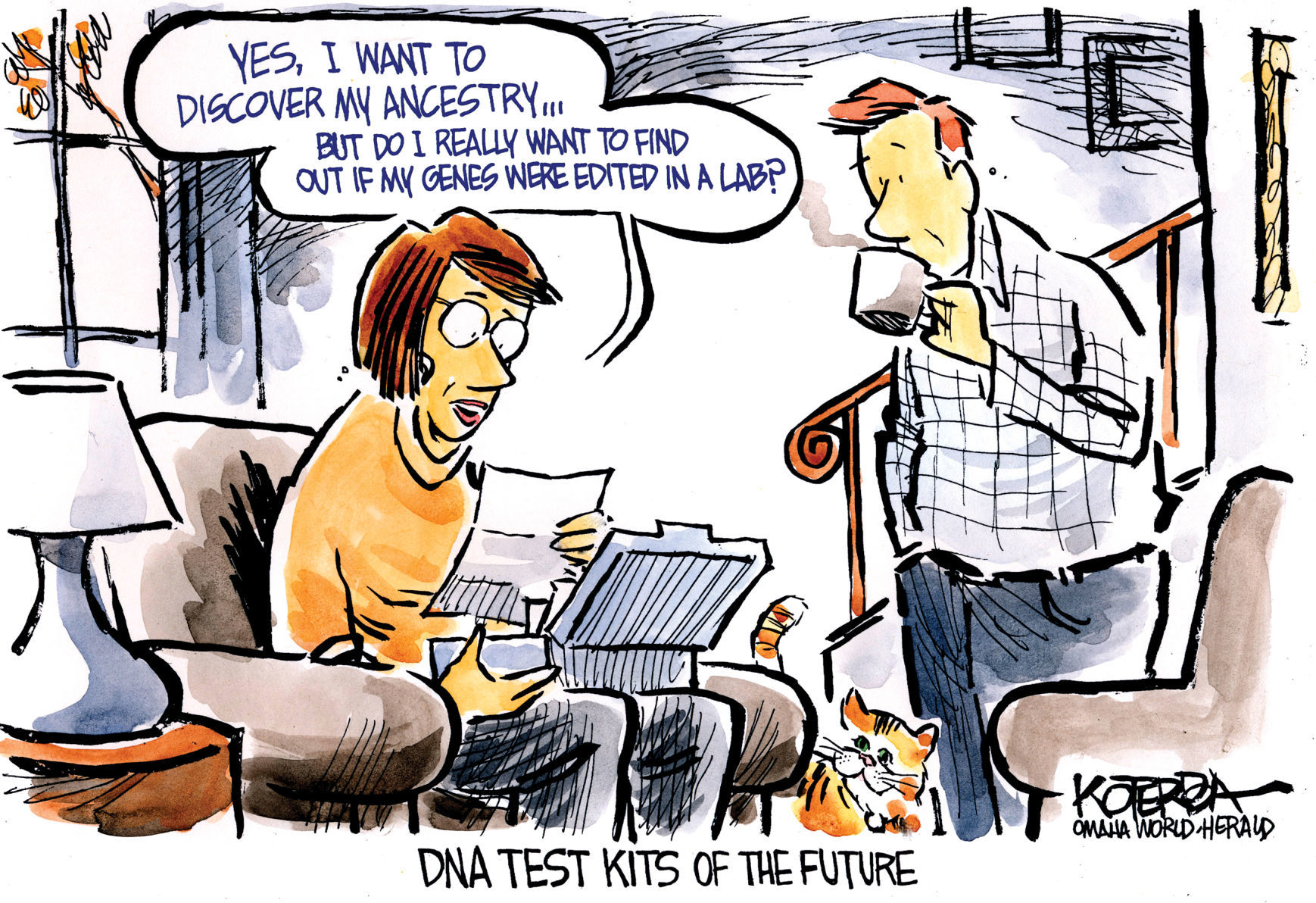 DNA test kits of the future by Jeff Koterba, Omaha World Herald